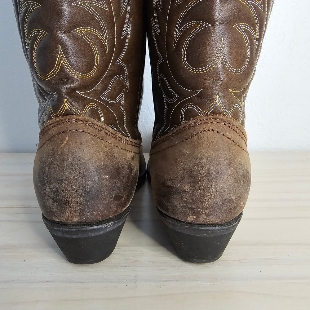 Laredo Womens Brown Leather Western Cowboy Boots 8M Lea Vamp Fox 5742 - Picture 7 of 14
